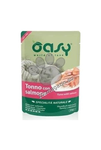 Oasy Nature Adult Tuna and Salmon - пауч за възрастни котки с риба тон и сьомга 70 гр