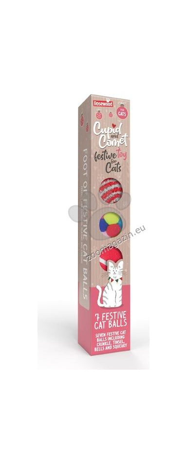 Rosewood Foot of Festive Cat Balls - играчка за котки 7 бр