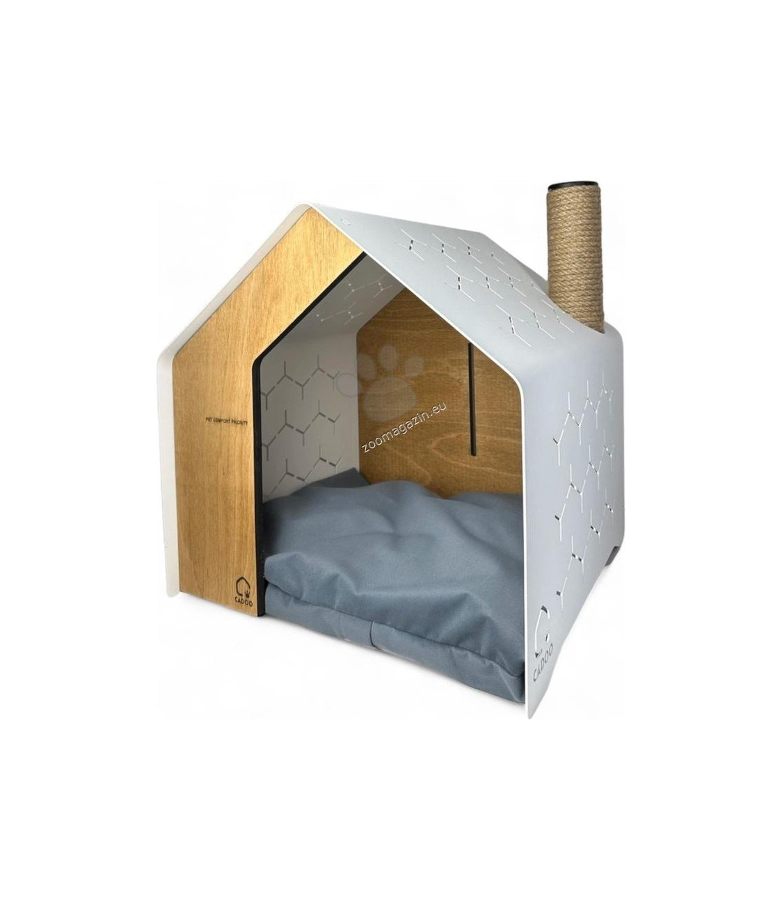 Cadoo Krabi Chimney Soft White - луксозна къщичка за домашни любимци 52 / 50 / 50