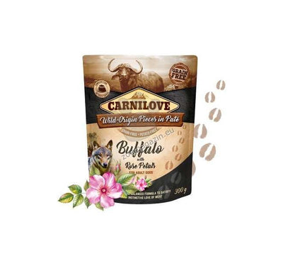 Carnilove Dog Pouch Pate Buffalo with Rose Petals - пауч за кучета с биволско месо и розови листа 300 гр