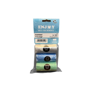Enjoy PawPrint Poop Bags Mixed Colors - хигиенни торбички 3 бр