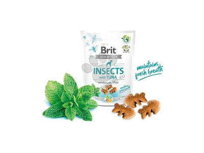 Brit Care Crunchy Cracker Insects with Tuna and Mint - лакомство за кучета с насекоми, риба тон и мента за свеж дъх 200 гр