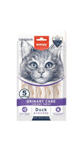 Wanpy Cat Urinary - кремообразно лакомство за котки с патица и пиле, при проблеми с уринарния тракт 5 х 14 гр