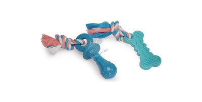 Camon TPE Pacifier and Bone with Rope - играчка за куче 10 см
