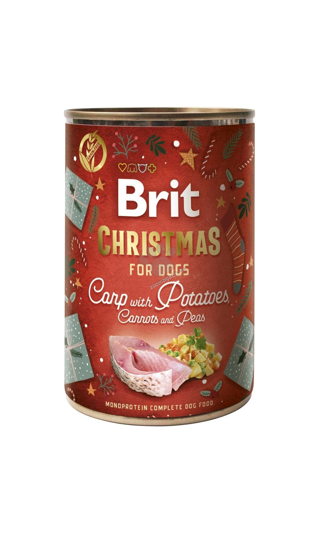 Brit Mono Protein Carp with Potatoes, Carrots and Peas - консерва за куче шаран, картофи, моркови и грах 400 гр