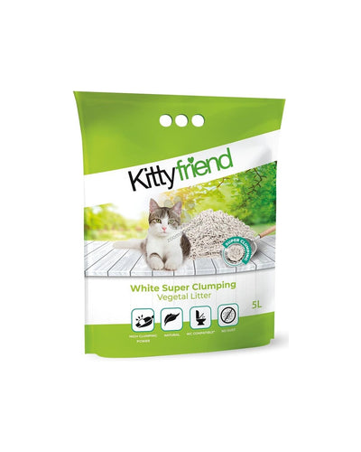 Kittyfriend White Super Clumping Vegetal Litter - натурална котешка тоалетна 5 л