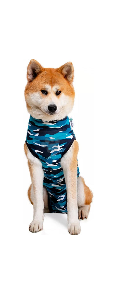 Suitical Recovery Suit Large Dog Blue - медицинска дрешка за кучета с дължина на гърба 67-76 см. синя