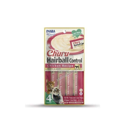 Inaba Churu Hairball Chicken - кремообразно лакомство контрол на космените топки с пиле 4 х 14 грама