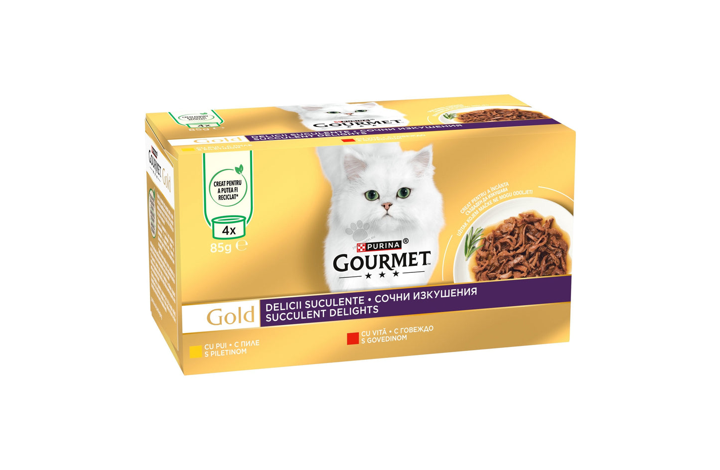Gourmet Gold Succulent Delights Launch in SEM - с говеждо и с пилешко месо 4 х 85 гр.
