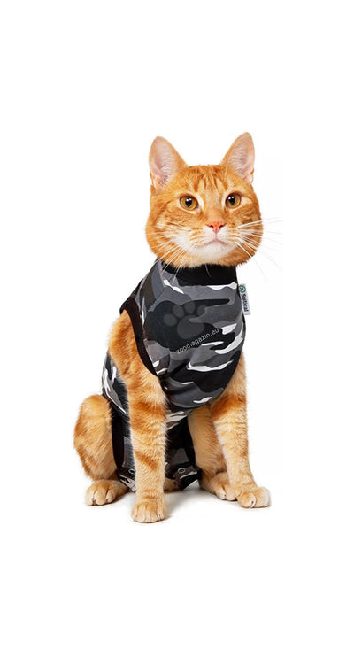 Suitical Recovery Suit Small Cat Black - медицинска дрешка за котки с дължина на гърба 43-51 см