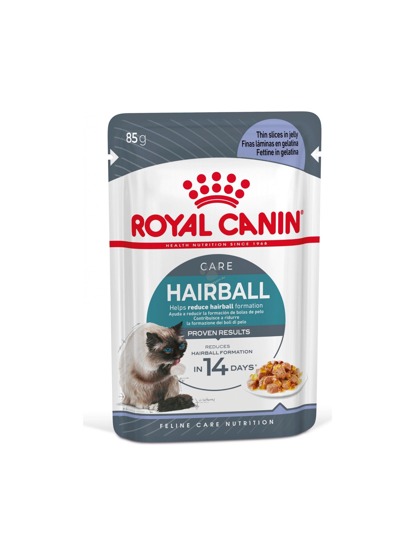 Royal Canin Hairball in Jelly - пълноценна храна за котки склони към образуване на космени топки 85 гр.