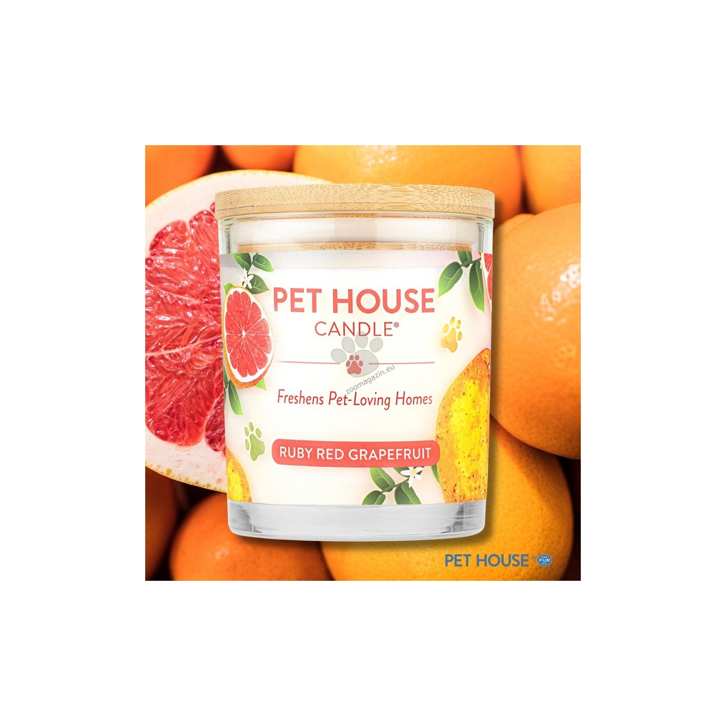 Pet House Candles Ruby Red Grapefruit - натурална свещ с аромат на рубиненочервен грейпфрут