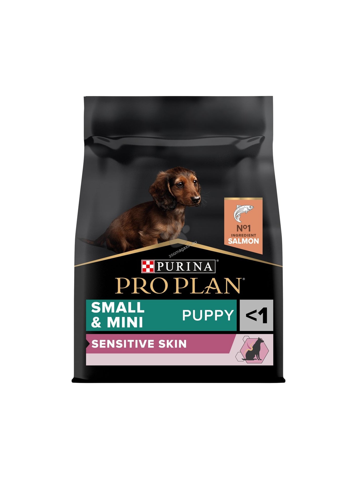 PRO PLAN Dog Small&Mini Puppy Sensitive Skin - пълноценна храна за малки кученца от дребни породи с чувствителна кожа със сьомга 3кг