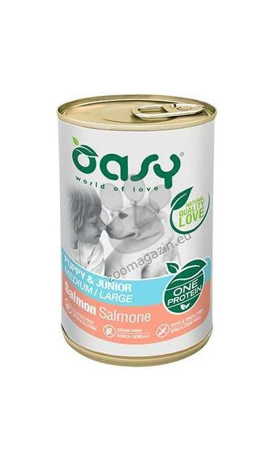 Oasy One Protein Puppy Salmon - пастет за кученца от средни и големи породи със сьомга 400 гр