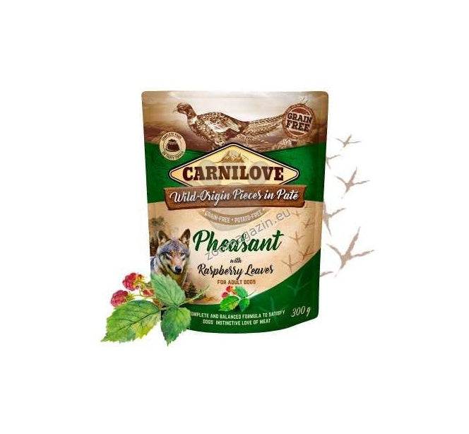 Carnilove Dog Pouch Pate Pheasant with Raspberry Leaves - пауч за кучета с фазан и малинови листа 300 гр