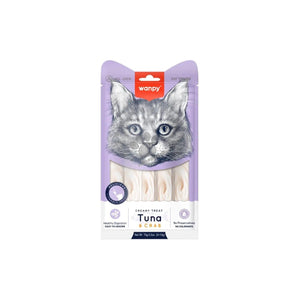 Wanpy Cat - кремообразно лакомство за котки с риба тон и раци, 5х14 гр.