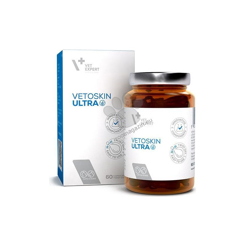 Vetexpert VetoSkin Ultra - хранителна добавка за кожа и козина 60 табл