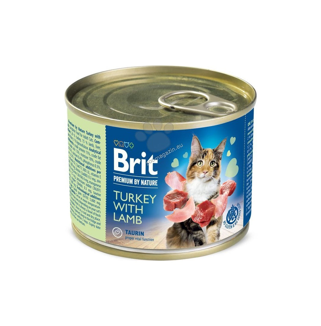 Brit Premium by Nature Turkey with Lamb - консерва за котки с пуешко и агнешко месо 200 гр