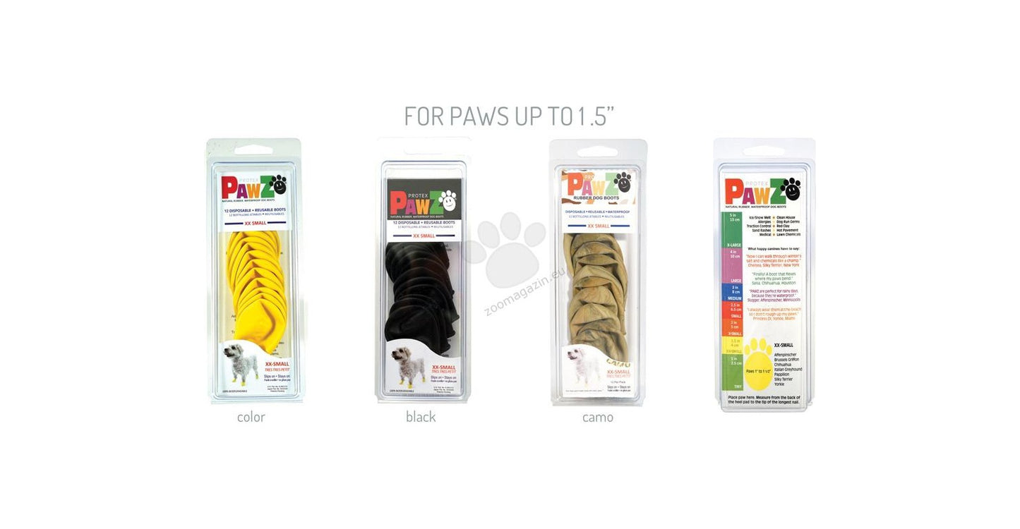 Pawz XXS Camo - каучукова водоустойчива обувка за кучета с дължина налапата до 3 см. 1 брой