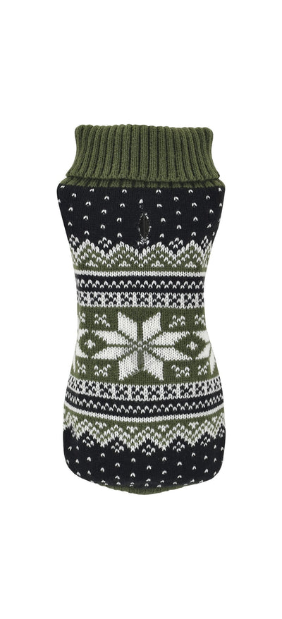 Nayeco Polar Flower Knitted Sweater - пуловер за кучета (зелен)