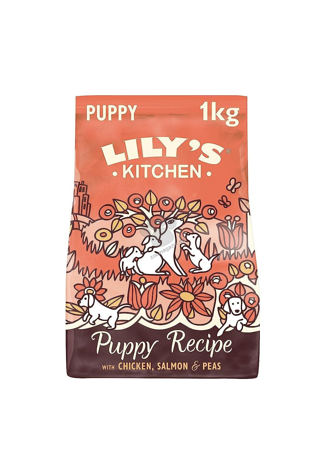 Lilys Kitchen Dog Chicken & Salmon Puppy - пълноценна храна с пилешко и сьомга за кучета до 8 месеца