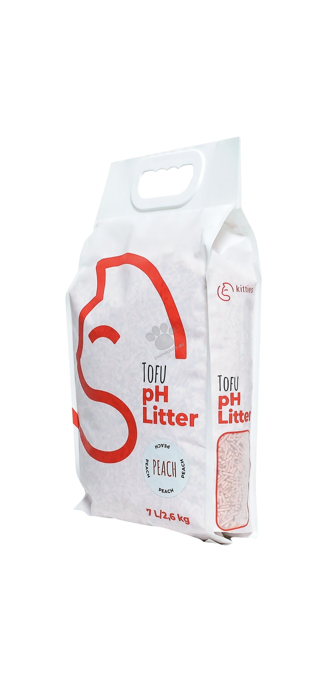 Kitties Tofu Peach - екологична котешка тоалетна от соя / аромат праскова / 7 литра