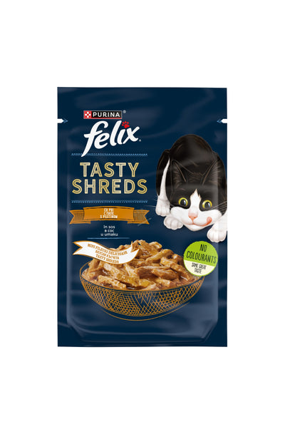 Felix Tasty Shreds Chicken - пауч за котки с пилешко месо в сос 80 гр