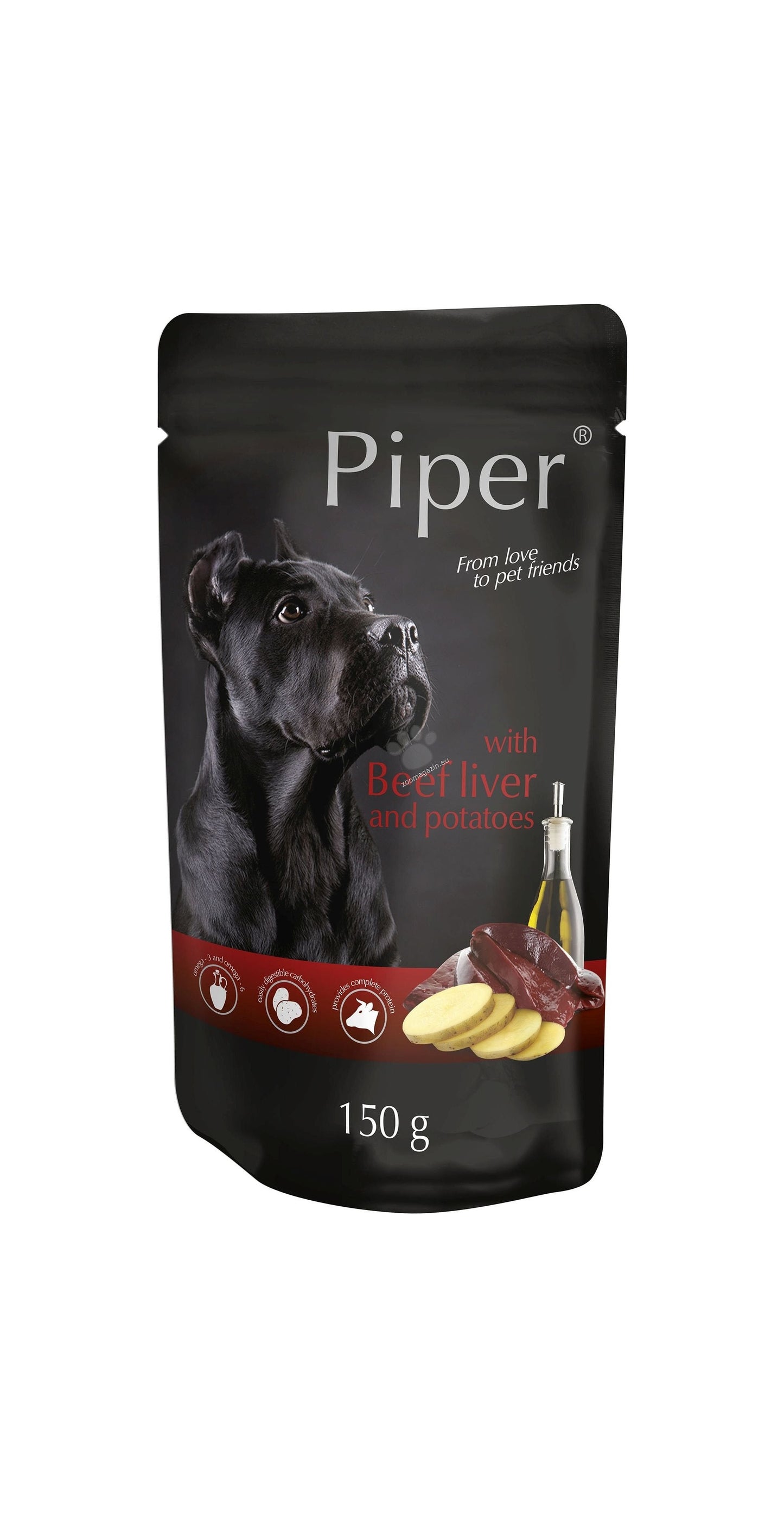 Piper Adult Beef Liver - паучове за куче с телешки дроб и картофи, стек 10х150 гр