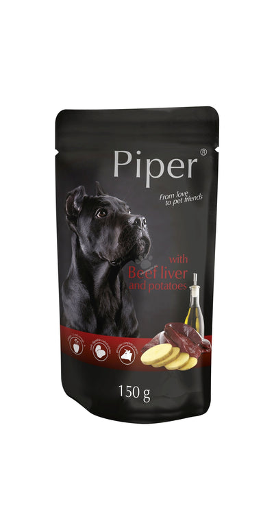 Piper Adult Beef Liver - паучове за куче с телешки дроб и картофи, стек 10х150 гр