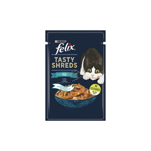 FELIX Shreds - пълноценна храна за котки в зряла възраст с риба 80 гр.