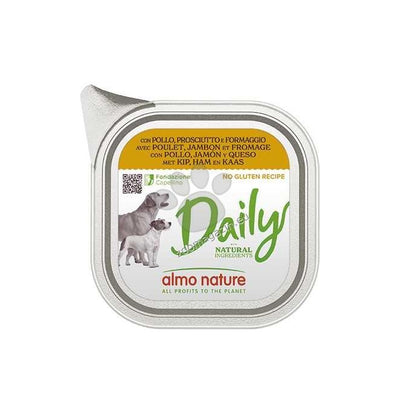 Almo Nature Daily with Chicken, Ham and Cheese - пастет за кучета с пилешко, шунка и сирене 100 гр
