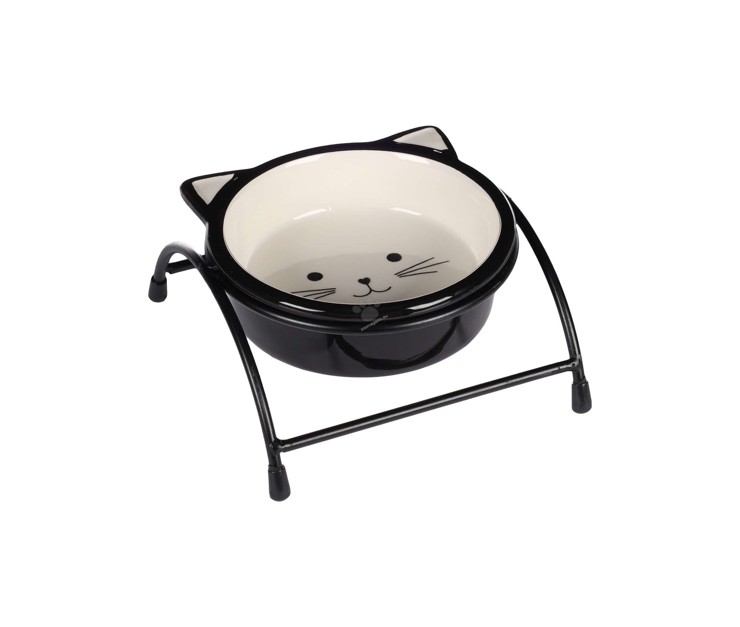 Flamingo Feeding and drinking bowl & Stand Ansu Black & White - купичка със стойка 12,5 / 4 см, 230 мл