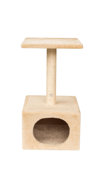 Enjoy Cat Scratching Post Happy with House - котешка драскалка 30 / 30 / 55 см, бежов