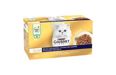 Gourmet Gold Succulent Delights Launch in SEM - със сочна сьомга и с океанска риба 4 х 85 гр.