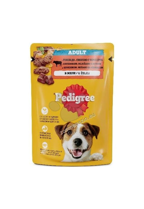 Pedigree Pouch Beef and Liver - пауч за кучета с говеждо месо и черен дроб в желе 100 гр
