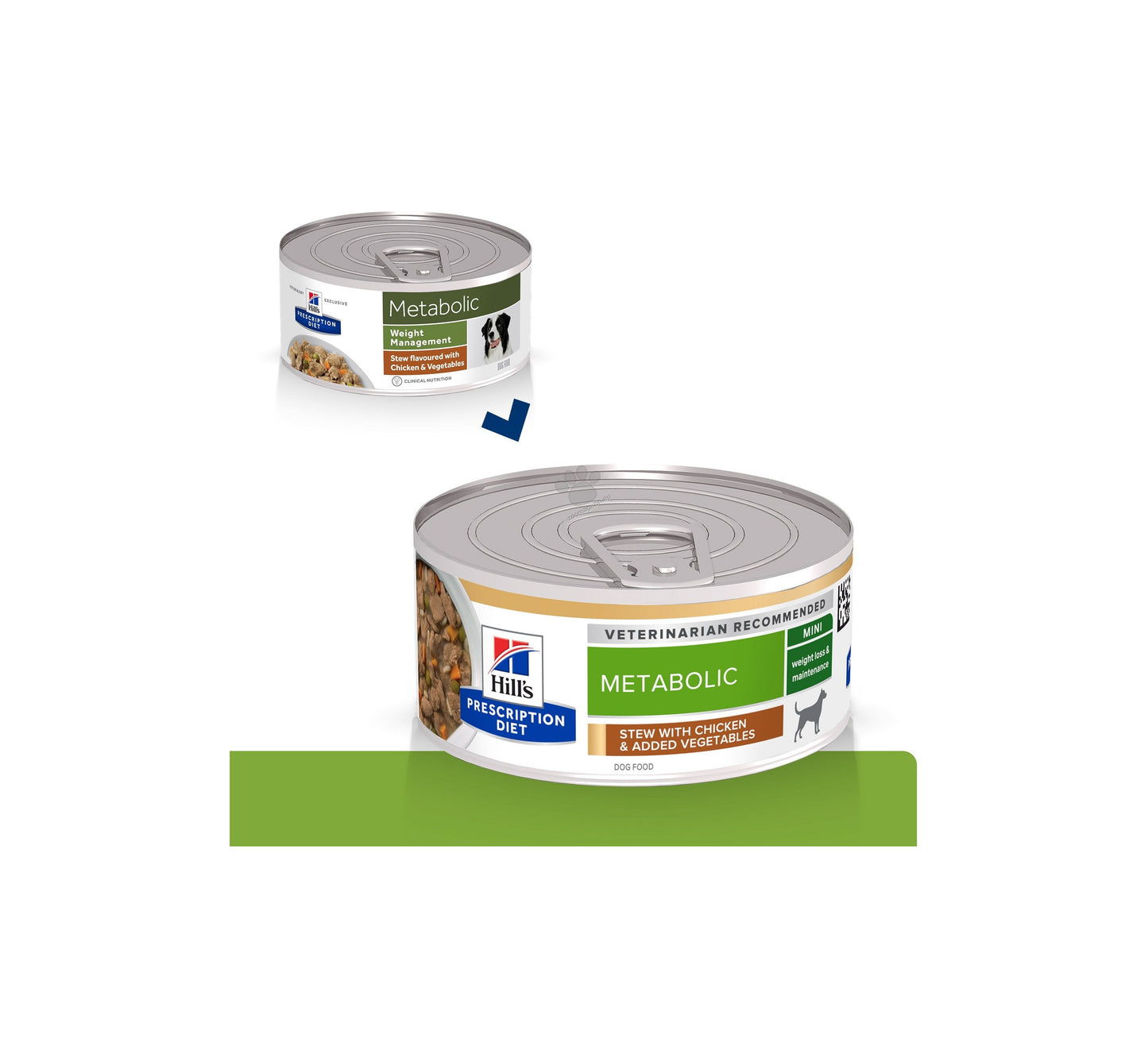 Hills Prescrition Diet Canine Metabolic Mini Vegetable & Chicken Stew - лечебна мокра храна за кучета от дребни породи в зряла възраст с наднормено тегло, 156 гр