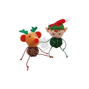 Nobby Xmas Plush Elf And Reindeer With Catnip - коледна играчка с котешка трева 10 см. 1бр.
