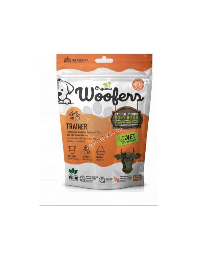 Organic Woofers Beef Trainer - тренировъчни лакомства 100 гр