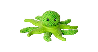 Kiwi Walker Lets Play Octopus and Starfish Green - плюшен октопод и морска звезда от термопластичен каучук 25 см, зелен