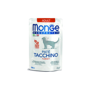 Monge Monoprotein Adult Cat Pate Turkey - пауч за котки в зряла възраст с пуешко месо и картофи 85 гр