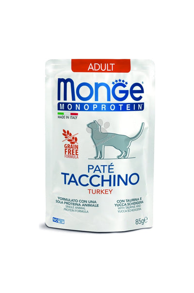 Monge Monoprotein Adult Cat Pate Turkey - пауч за котки в зряла възраст с пуешко месо и картофи 85 гр