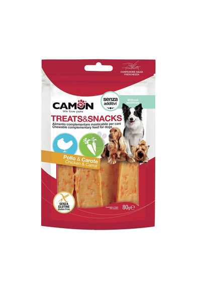 Camon Chicken and Carrot Jerky - лакомство за кучета с пилешко месо и моркови 80 гр
