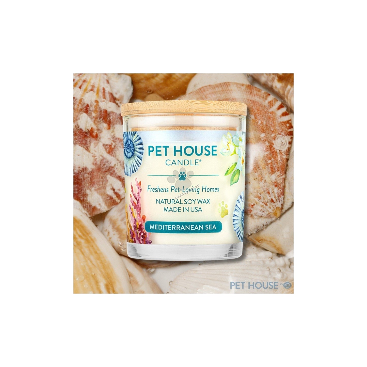 Pet House Candles Mediterranean Sea - натурална свещ с аромат на Средиземно море 255 гр