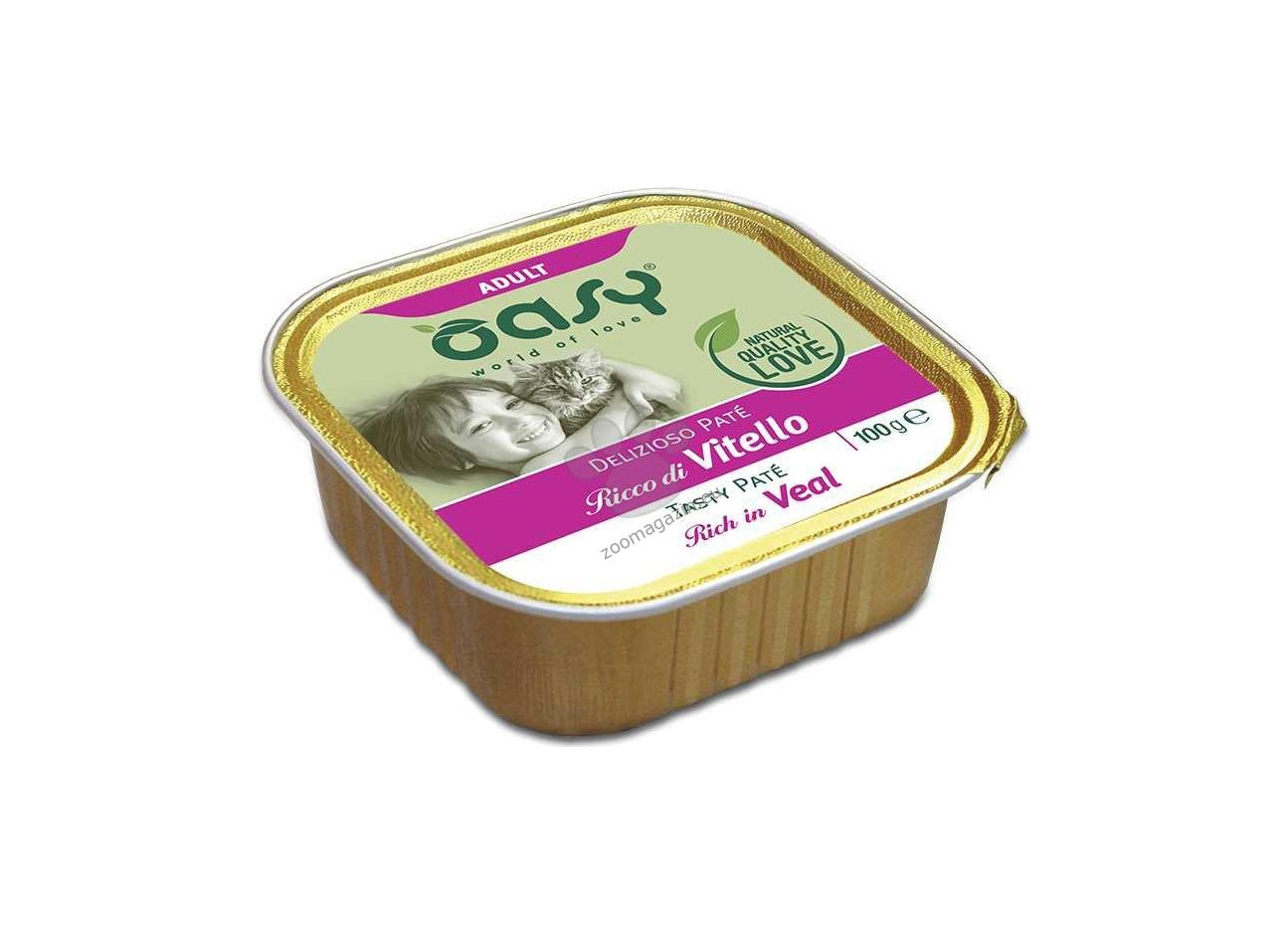 Oasy Tasty Pate Adult Veal - пастет за възрастни котки с телешко месо 100 гр.