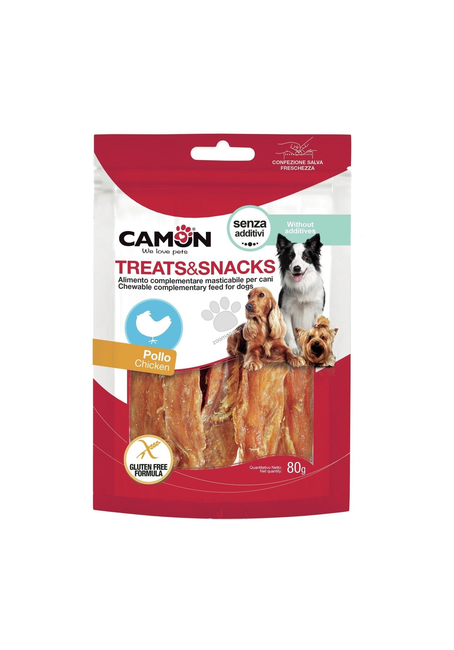 Camon Chicken Fillet Snack - лакомство за кучета с пилешко месо 80 гр