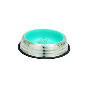 Enjoy Castron Inox Pisica Blue & Silver Stripes - метална купа с кант в син цвят 470 мл