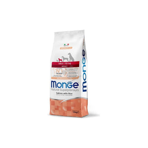 Monge Mini Adult Monoprotein Salmon with Rice - пълноценна суха храна за кучета в зряла възраст от малки породи със сьомга и ориз 7,5 кг