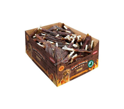 Nobby StarSnack Barbecue Duck Stick - лакомство от пресована кожа с патешко месо, кутия, 13,5 см, 140 бр