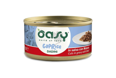 Oasy Caprice Cuts in gravy with Beef - консерва за котки с говеждо 85 гр.