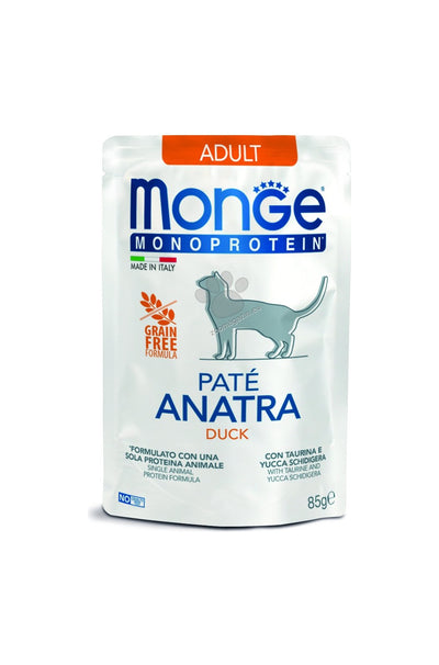 Monge Monoprotein Adult Cat Pate Duck - пауч за котки в зряла възраст с патешко месо и картофи 85 гр